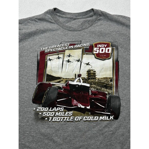 2024 Indy 500 T-Shirt Gray Greatest Spectacle in Racing 108TH Size Medium *READ - Picture 1 of 6